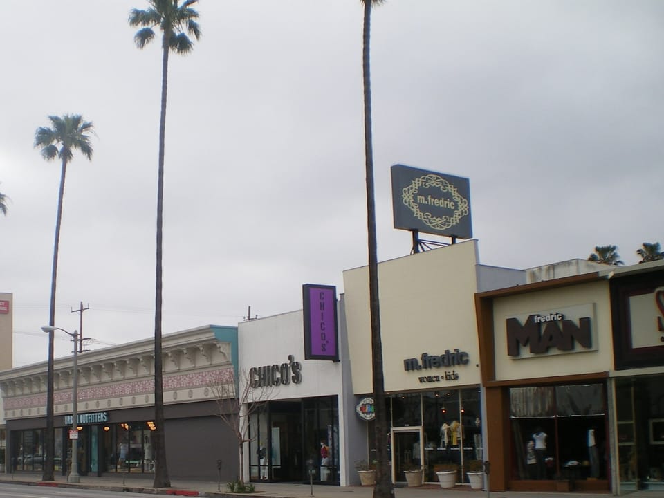 Shops along Ventura Boulevard in Studio City