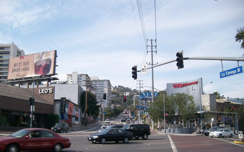 La Cienega Boulevard at Santa Monica Boulevard, West Hollywood
