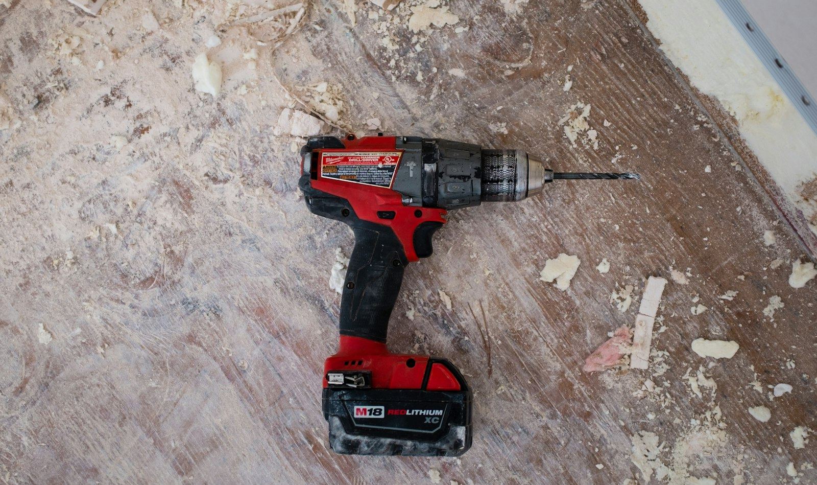 Cordless drill on a job site
